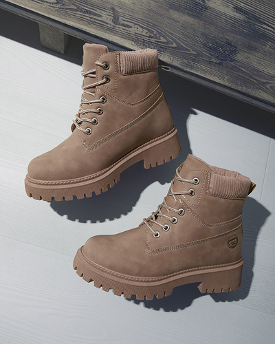 Cizme de trapper izolate roz închis pentru femei Teruna - Încălțăminte