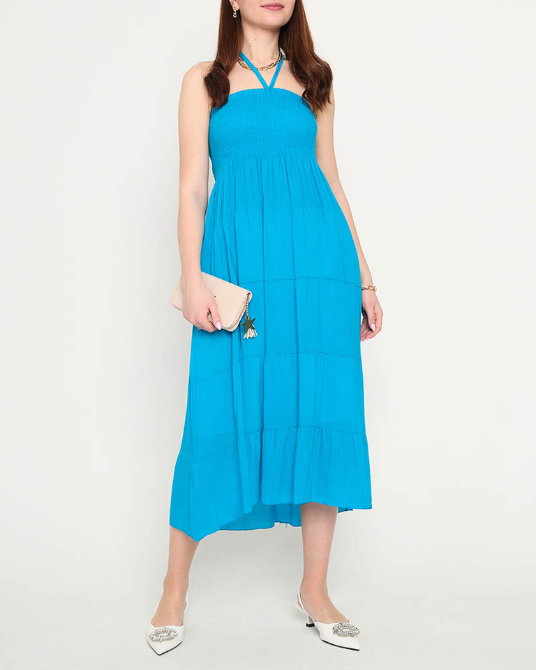 Rochie midi turcoaz PLUS SIZE - Imbracaminte