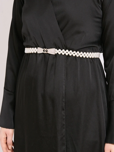 Curea de damă Callista perlată cu cataramă fundă – eleganță în stil italian