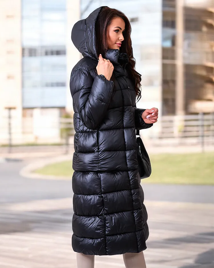 Royalfashion Jachetă de iarnă neagră pentru femei