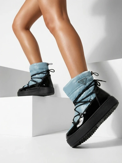 Royalfashion Cizme de damă slip-on a'la cizme de zăpadă în albastru Vevnose