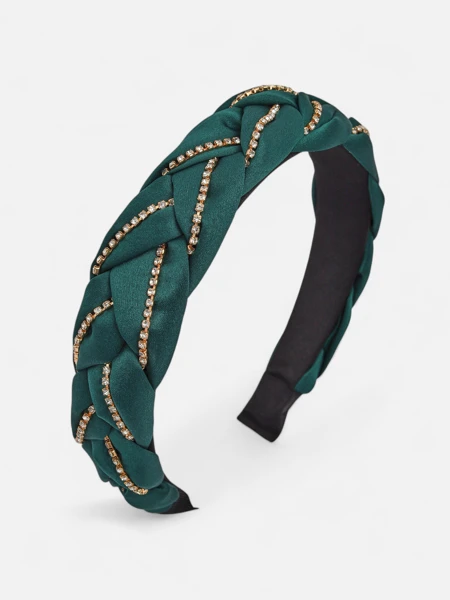 Royalfashion Opaska do włosów z pleceniem w warkocz zdobiona cyrkoniami