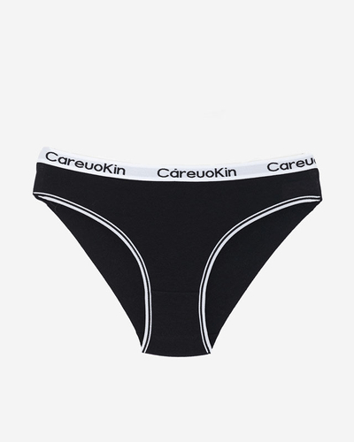 Chiloți de damă din bumbac negru - Lenjerie intimă