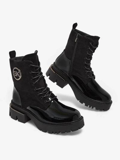 Botine Dama piele eco si piele intoarsa eco Lalunes