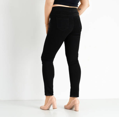Denim negru pentru femei PLUS SIZE treggings - Îmbrăcăminte
