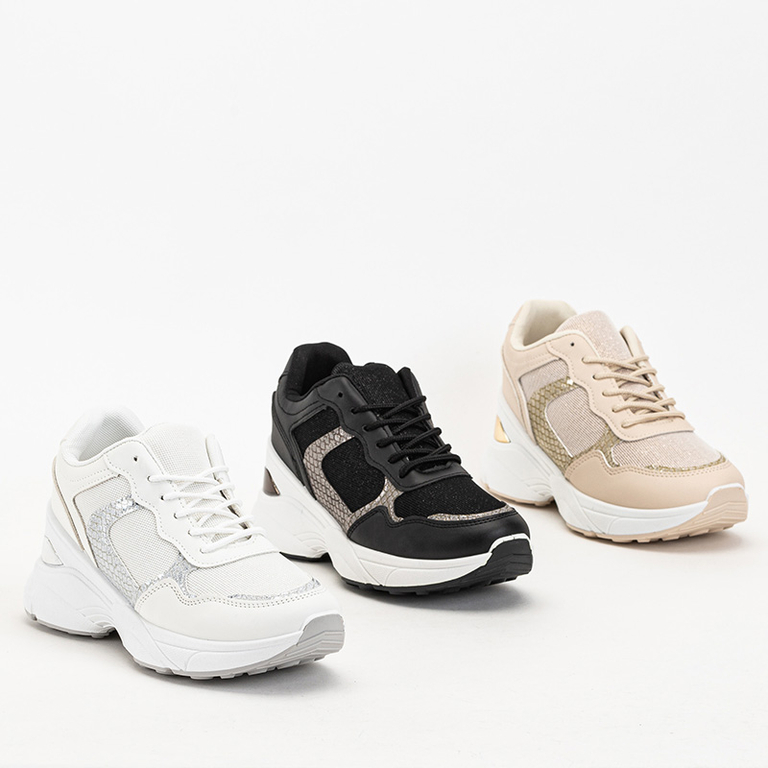 Adidași de damă bej cu pană ascunsă Waqsy - Încălțăminte