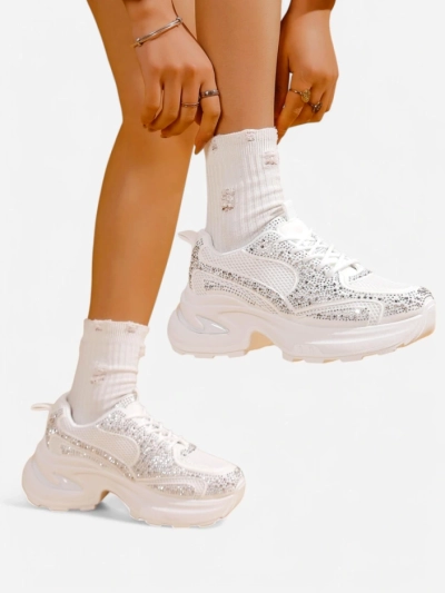 Sneakerii sportive Royalfashion pentru femei cu strasuri Bloss