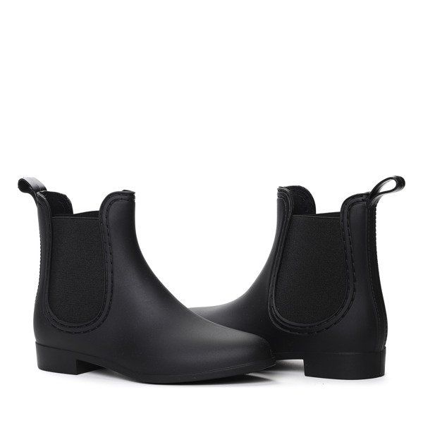 Czarne, matowe kalosze- Obuwie