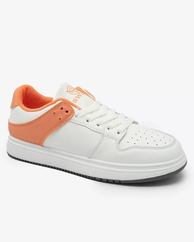 Royalfashion Pantofi sport de damă albi și portocalii Elevace