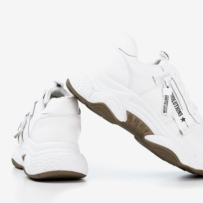 Białe sportowe sneakersy damskie Lyonea - Obuwie