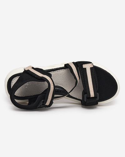 Sandale pentru copii negre si bej prinse cu Velcro Modis - Pantofi