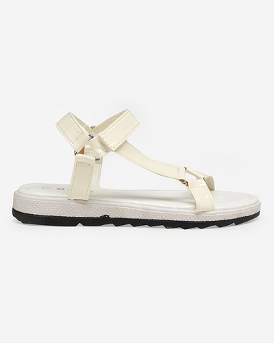 Sandale plate de damă crem Hereris - Încălțăminte