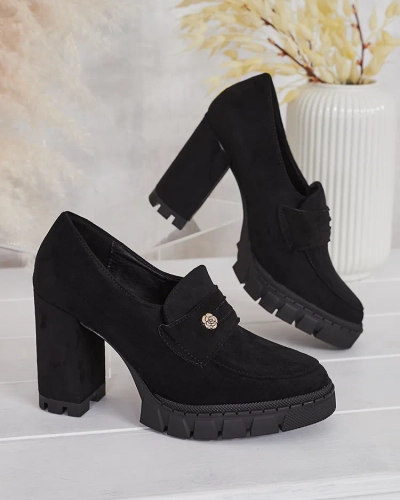 Eleganți Pantofi Negri Anitka din Piele Ecologică