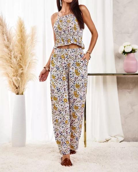 Royalfashion Set de damă cu model, bej