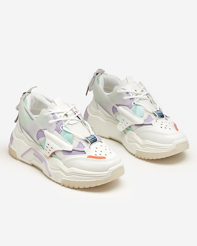 OUTLET Pantofi sport dama, adidasi in alb si mov Xillop - Incaltaminte