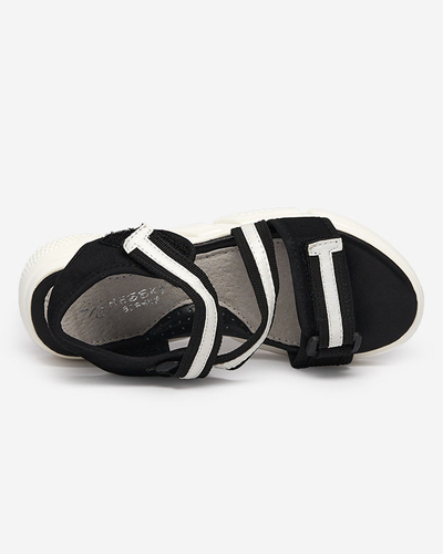 Sandale pentru copii alb-negru prinse cu Velcro Modis - Pantofi