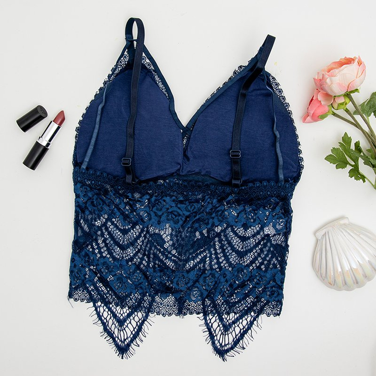 Sutien bralette din dantelă albastru - Lenjerie intimă