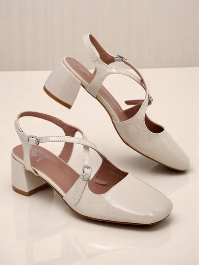 Royalfashion Pantofi damă cu toc jos și barete decorative Lollita