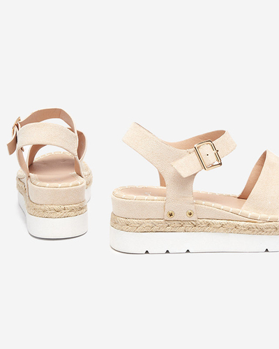 OUTLET Sandale de damă bej pe pană Setovia - Încălțăminte