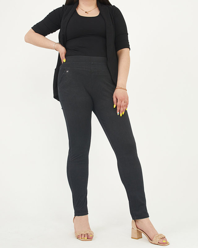 Treggings de damă PLUS SIZE de culoare neagră - Îmbrăcăminte