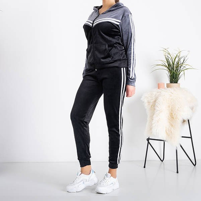 Trening de dama negru și gri, cu dungi - Îmbrăcăminte