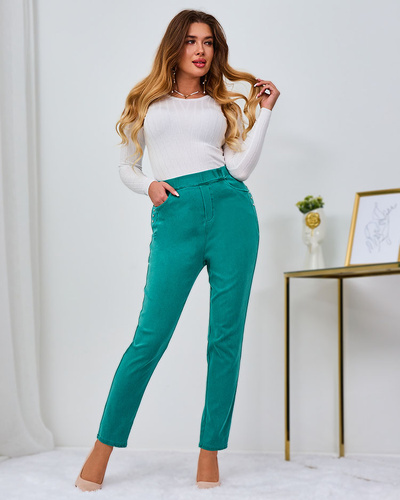 Royalfashion Treggings pentru femei în culoarea mării PLUS SIZE