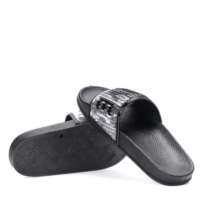 Czarne klapki z cekinami Bronx - Obuwie