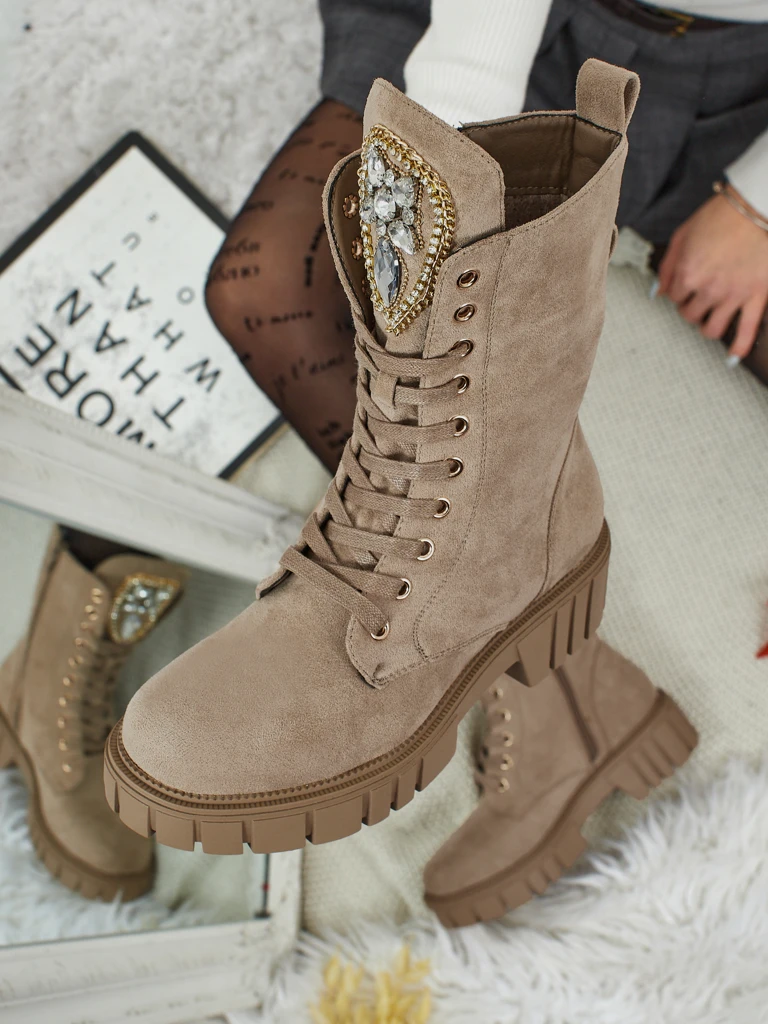 Royalfashion Botine înalte de damă tip workeri Suboo