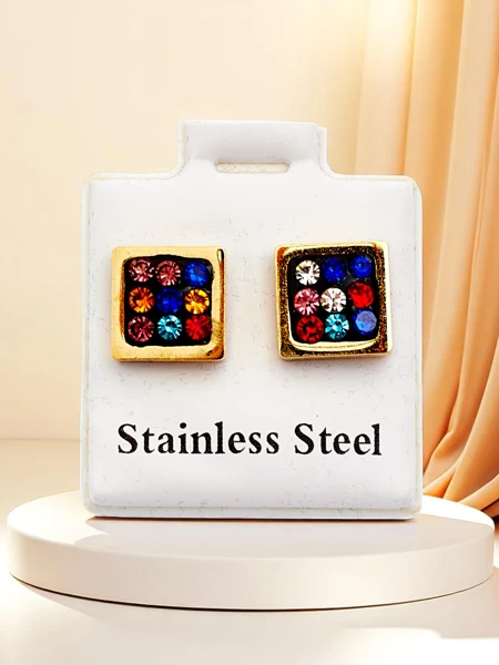 Royalfashion Cercei pătrați pentru femei cu zirconiu cubic