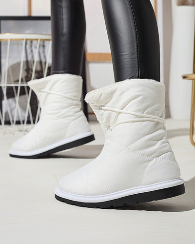 Pantofi de damă albi a'la cizme de zăpadă Amirfu- Footwear