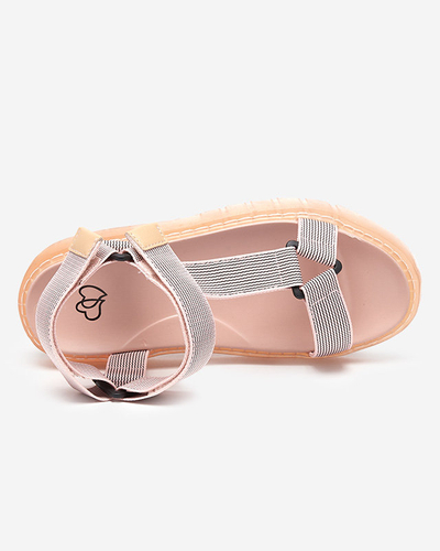 OUTLET Sandale de dama roz cu Velcro Cinore - Incaltaminte