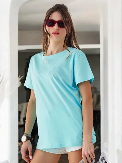 Royalfashion Tricou din Bumbac pentru Femei Casual cu Gât Rotund