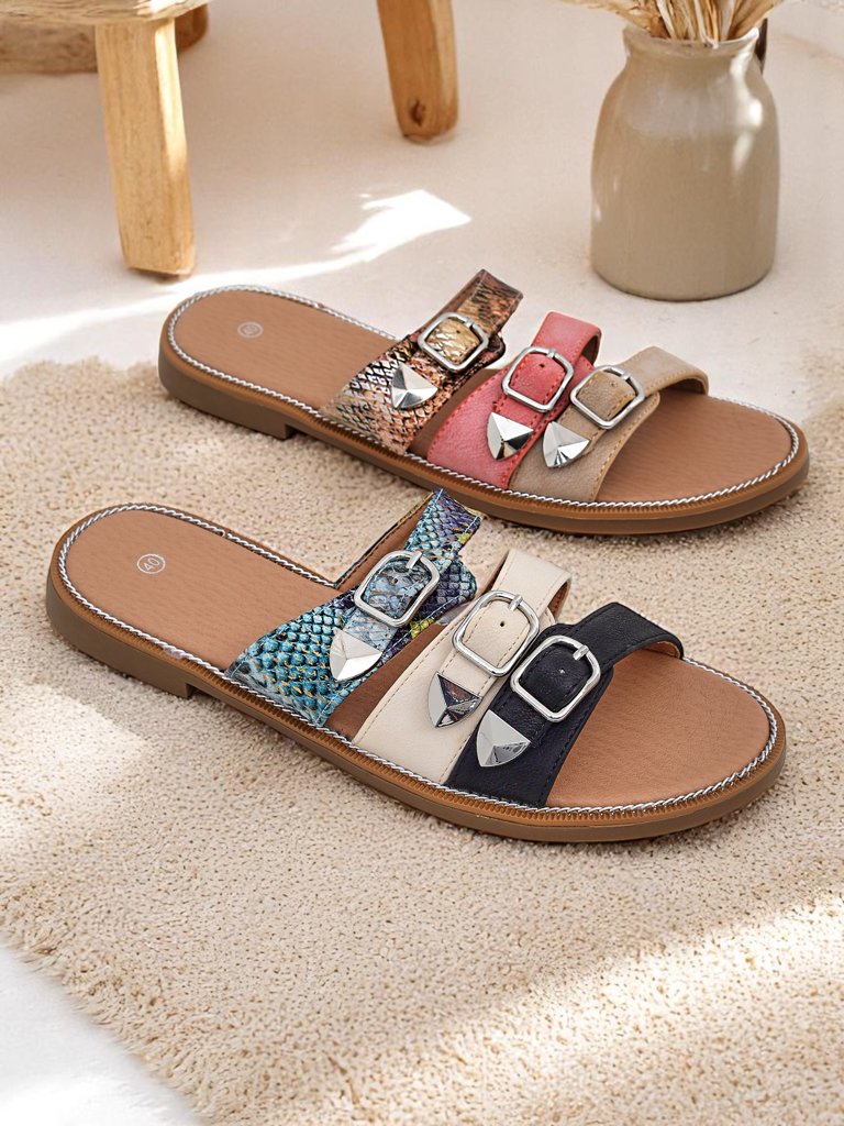 Royalfashion Dames platsool Snake Chic-pantoffels