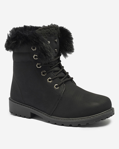 Cizme clasice de damă a'la trappers în negru Lausa- Footwear