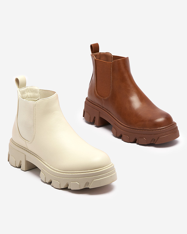 Cizme slip-on de damă de culoare camel Inilco- Footwear