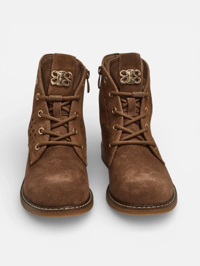 Ażurowe botki damskie ze skóry naturalnej Aurelias