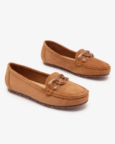 Mocasini de damă de culoare camel cu lanț Lertika - Încălțăminte