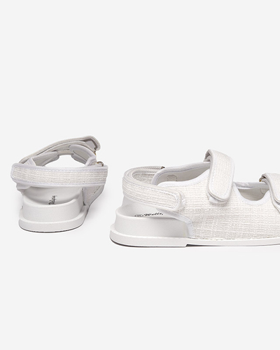 Sandale de damă din țesătură albă Desotty - Încălțăminte