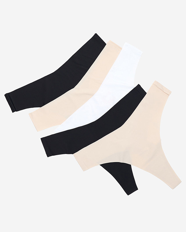 Set snur fără sudură pentru damă într-o singură culoare 5 / pachet - Lenjerie intimă