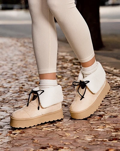 Bocanci de zăpadă pentru doamne de la Royalfashion cu șireturi Wdeno