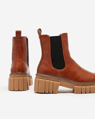 Royalfashion Cizme de damă maro cu talpă solidă Eferope