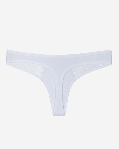 Chiloți tanga damă albă din dantelă - Lenjerie intimă
