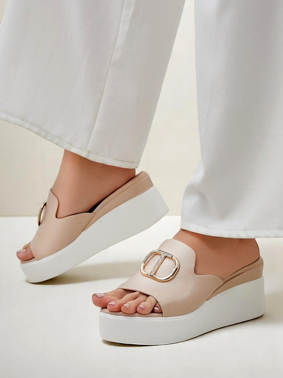 Royalfashion sandale cu toc compensat pentru femei Daffin
