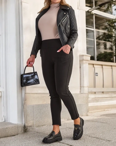 Royalfashion Pantaloni treggings călduroși pentru femei PLUS SIZE