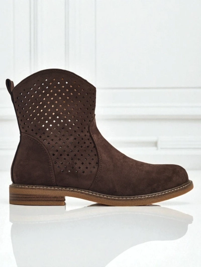 Botine ajurate eco-întoarse cu branț natural Nolani