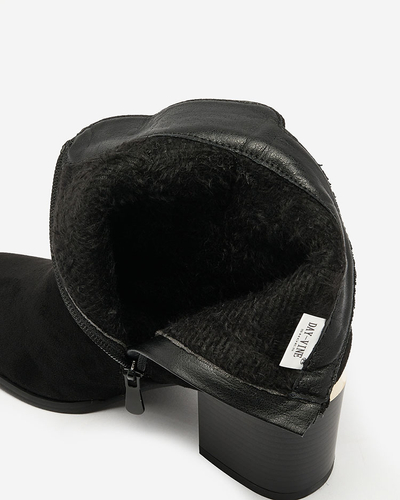 Royalfashion Cizme cu tocuri joase pentru femei negre Traestra