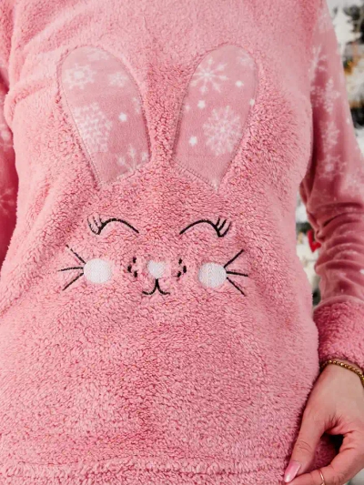Pijamale Royalfashion pentru femei cu un iepuraș, material polar