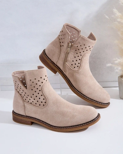Royalfashion Cizme Rito maro deschis pentru femei
