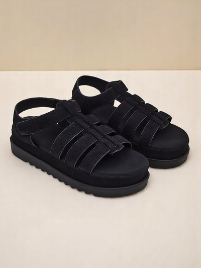 Aurtengei Heraclea Royalfashion Baschtschuhen auf Plattform schwarze aus Ekoleeder