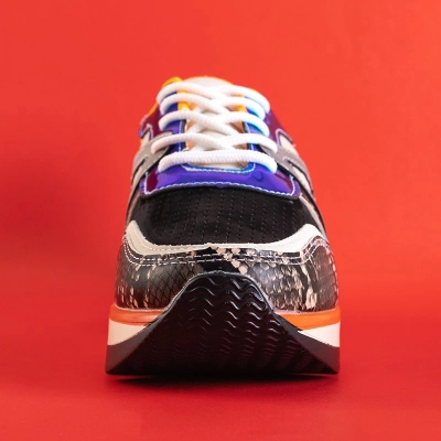 Adidași negri și portocalii cu inserții color Meia - Încălțăminte